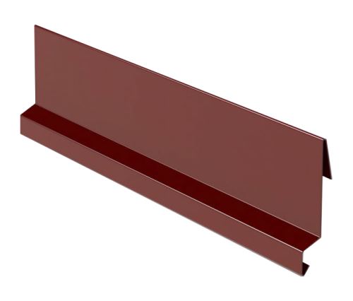 Überhangprofil Ortgangblech Br. 215 mm, Prefalz stucco, Dunkelrot P.10 RAL 3009