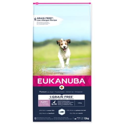 EUKANUBA Puppy & Junior Small & Medium Getreidefrei Ozeanfisch 12kg