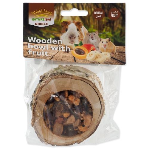 Delikatessenschale Nature Land Nibble gefüllt mit Früchten aus Holz 120g