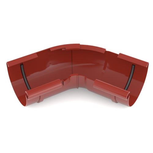 BRYZA PVC verstellbare Innen-Rinnenwinkel 120°-145° Kunststoff O 125 mm, Rot RAL 3011