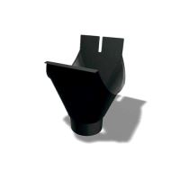 PREFA Rinnenkessel, breite 125/ ø 80 mm (r.b.280 mm), Schwarz P10 - RAL 9005 PREFA Rinnenkessel, breite 125/ ø 80 mm (r.b.280 mm), Schwarz P10 - RAL 9005