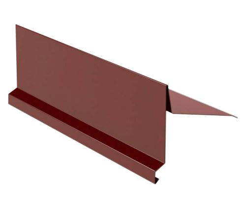 Ortgangblech für Steildach Br. 333 mm, beidseitig CLR-farbig, Dunkelrot RAL 3009