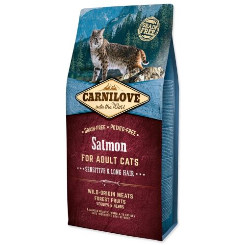 CARNILOVE Lachs Erwachsene Katzen Empfindlich und Langhaar 6 kg