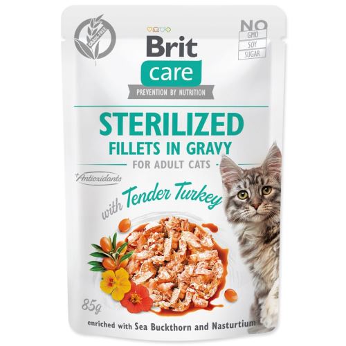 BRIT Care Cat Sterilized Filets in Soße mit zartem Putenfleisch 85 g
