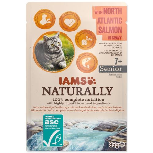 Kapsel IAMS Naturally Senior Lachs in Sauce 85 g