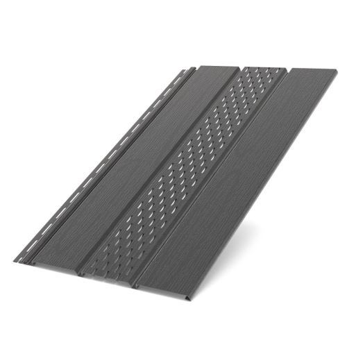 BRYZA Dachuntersichtplatte, perforierter Kunststoff, Länge 3M, Breite 305 mm, Antrazit RAL 7021