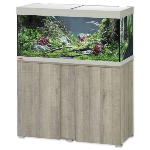 Aquarium-Set mit Tisch Vivaline LED Eiche grau 180 l
