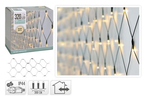 Weihnachtsbeleuchtung 1,5x3m 320LED warm BÍ, NETZWERK