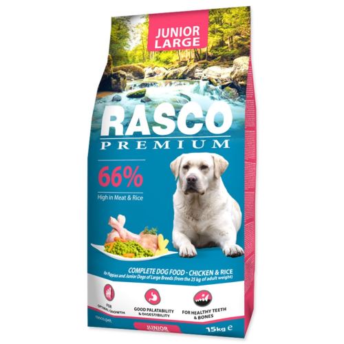 Rasco Premium Junior Großes Huhn mit Reis 15kg