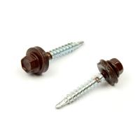 Dachschraube + EPDM 4,8 x 20 mm, selbstbohrend - Braun RAL 8017 / Packung 200 Stück