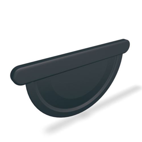 PREFA Rinnenendstück, Ø 100 mm (r.b. 250 mm), Anthrazit P10 - RAL 7016