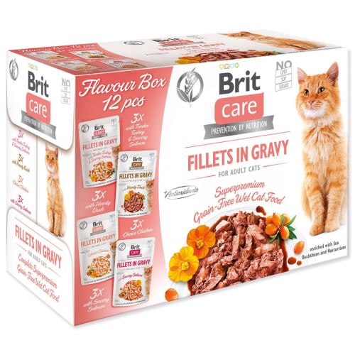 BRIT Care Cat Flavour Box Filet in Bratensoße 4 x 3 Stück 1020 g