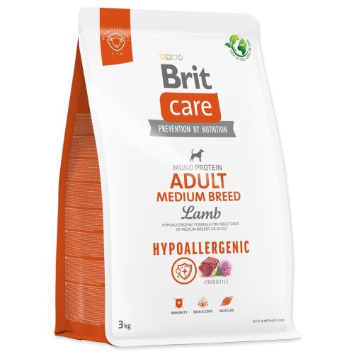 Brit Care Dog Hypoallergenic Adult Medium Breed Lamm 3kg