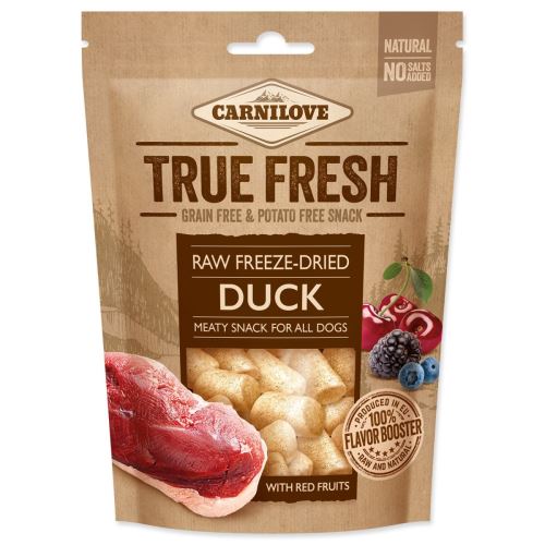 CARNILOVE True Fresh Gefriergetrockneter Snack DUCK mit 5 roten Früchten 40 g