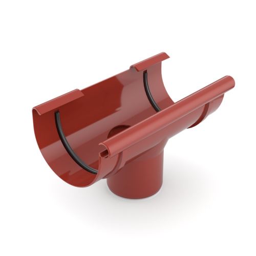 BRYZA PVC Rinnenkessel aus Kunststoff O 100/63 mm, Rot RAL 3011