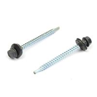 Dachschraube + EPDM 4,8 x 60 mm, selbstbohrend - Graphitgrau RAL 7024 / Packung 100 Stk.