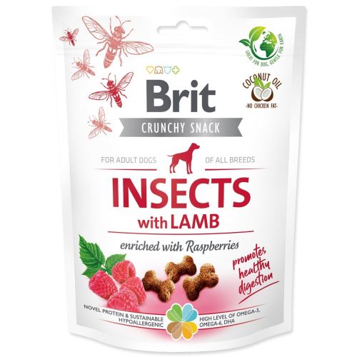 Brit Care Dog Crunchy Cracker. Insekten mit Lamm angereichert mit Himbeeren 200 g