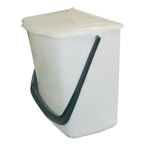 Kunststoff-Abfallbehälter für den Küchenblock, 8 l, weiß
