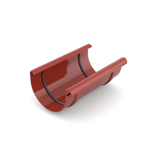 BRYZA PVC Dachrinnenverbinder aus Kunststoff O 100 mm, Rot RAL 3011