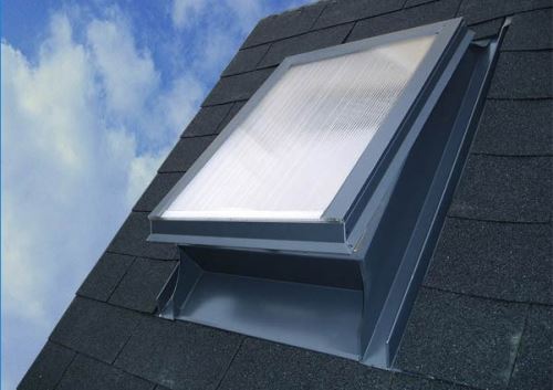 Dachgaube aus Aluminium mit Makrolon, 500 x 500, anthrazit